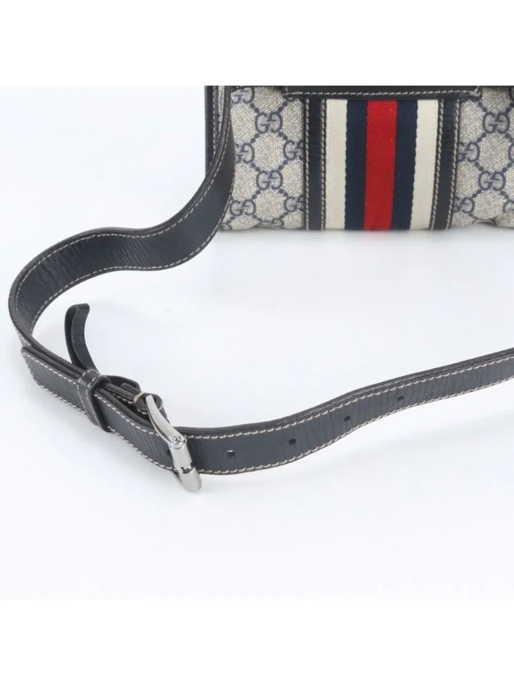 Gucci GG Supreme Sherry Line Leather 2-Way Belt Bag Crossbody Waist Pouch